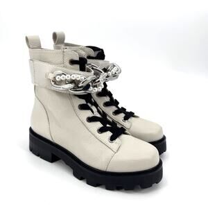Karl Lagerfeld White Women's Paris Maxi Chain Boots Size 6